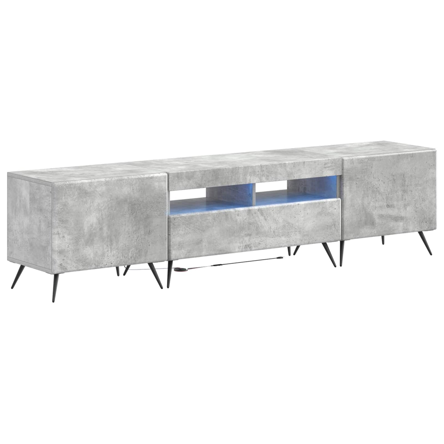 5 Piece LED TV Cabinet Concrete Grey Engineered Wood