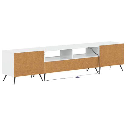 5 Piece LED TV Cabinet High Gloss White Engineered Wood
