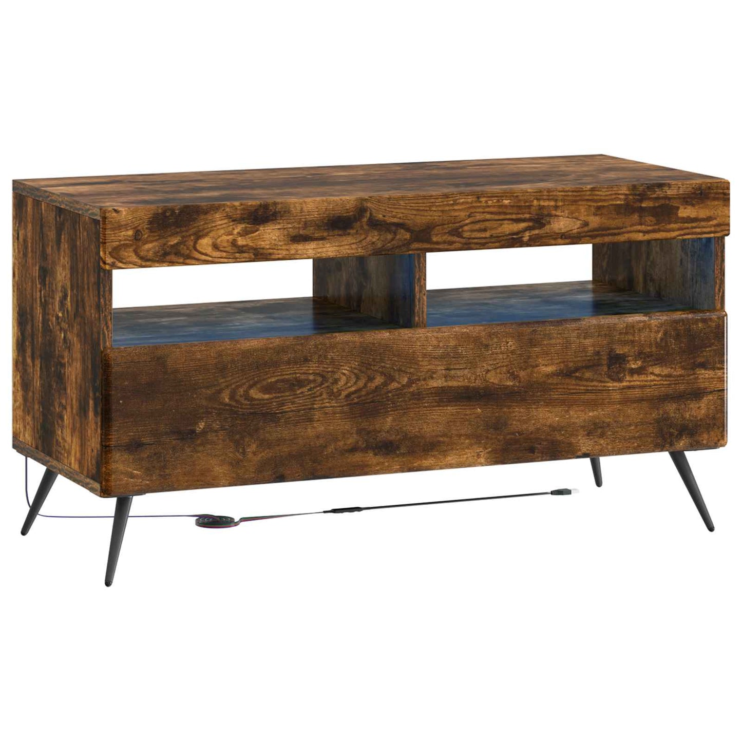 5 Piece LED TV Cabinet Smoked Oak Engineered Wood