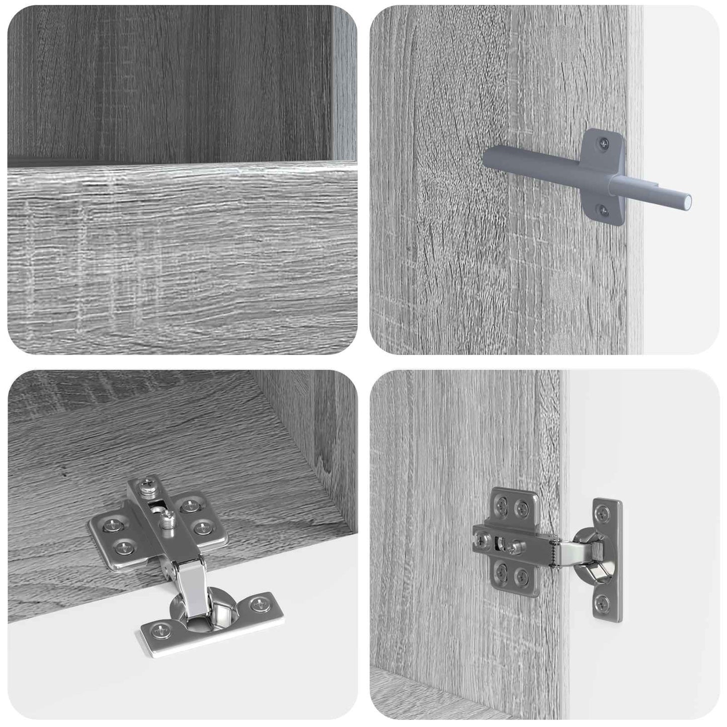 5 Piece LED TV Cabinet Grey Sonoma Engineered Wood