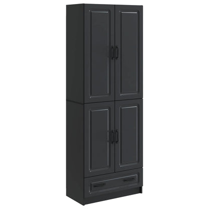Cabinet Set 2 pcs Black Engineered Wood