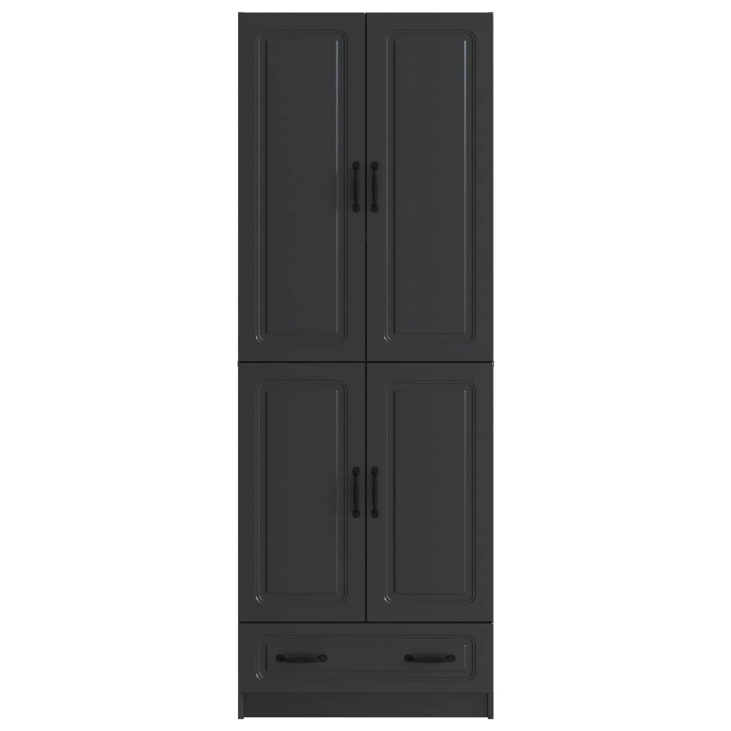 Cabinet Set 2 pcs Black Engineered Wood