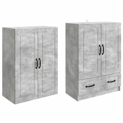 Cabinet Set 2 pcs Concrete Grey Engineered Wood