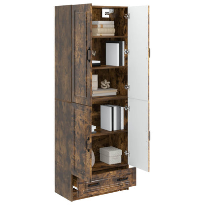 Cabinet Set 2 pcs Smoked Oak Engineered Wood