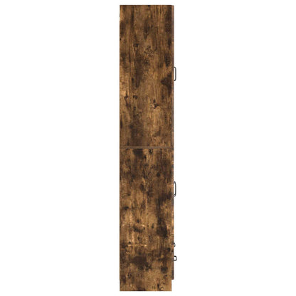 Cabinet Set 2 pcs Smoked Oak Engineered Wood