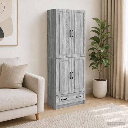 Cabinet Set 2 pcs Grey Sonoma Engineered Wood