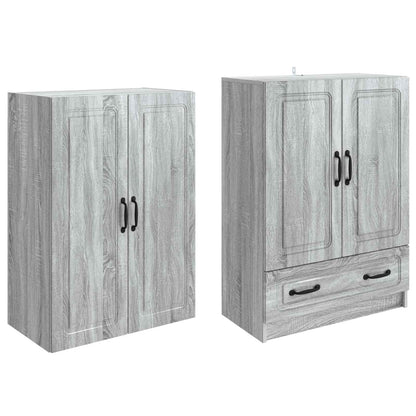 Cabinet Set 2 pcs Grey Sonoma Engineered Wood