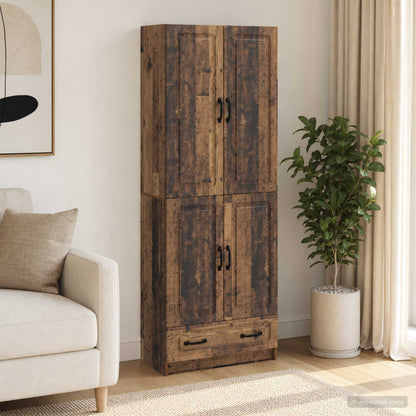 Cabinet Set 2 pcs Old Wood Engineered Wood