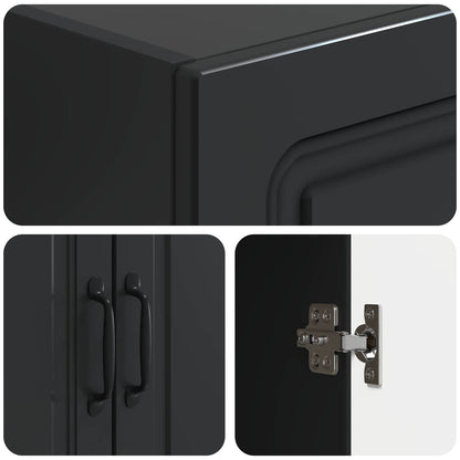 Cabinet Set 2 pcs Black Engineered Wood