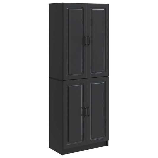 Cabinet Set 2 pcs Black Engineered Wood