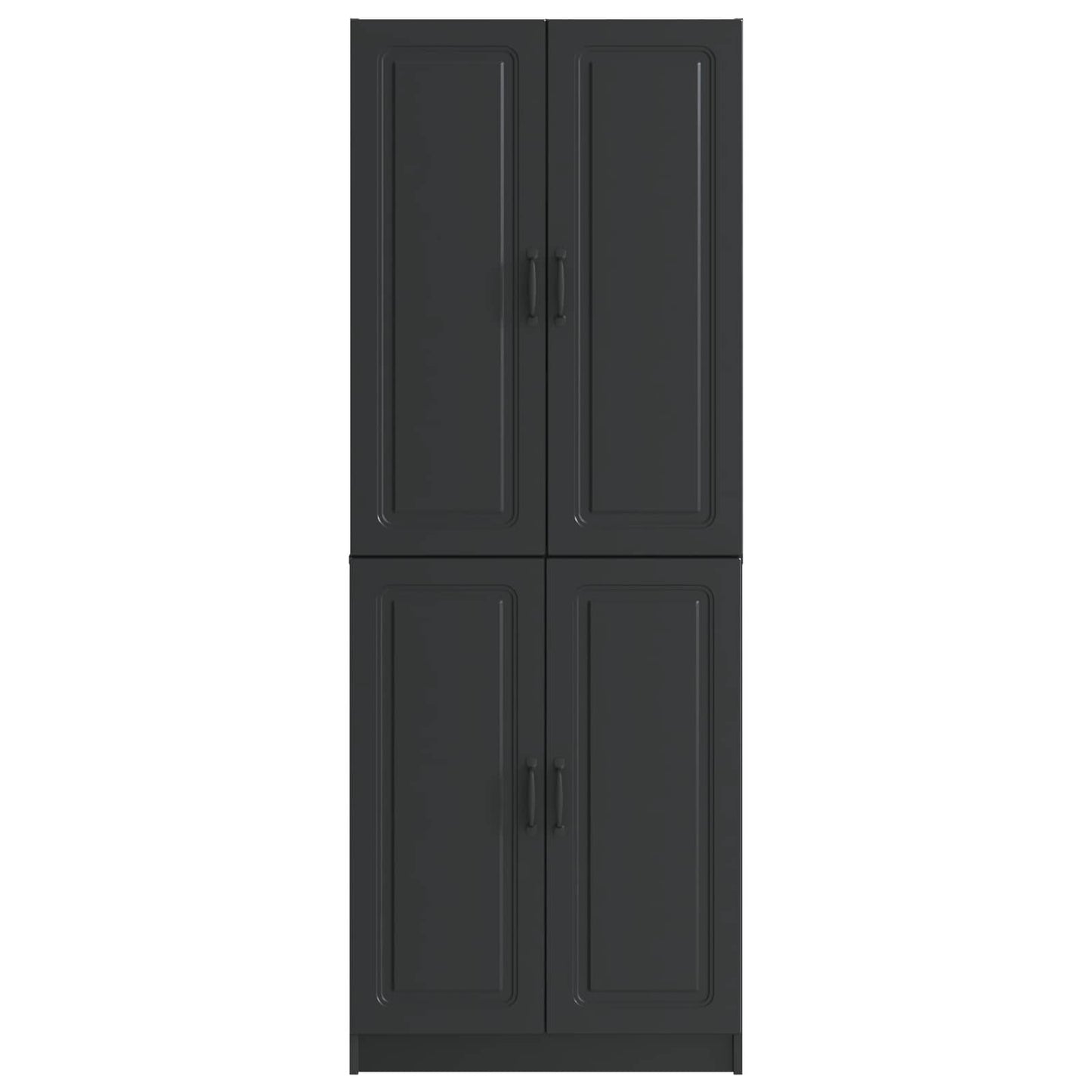 Cabinet Set 2 pcs Black Engineered Wood