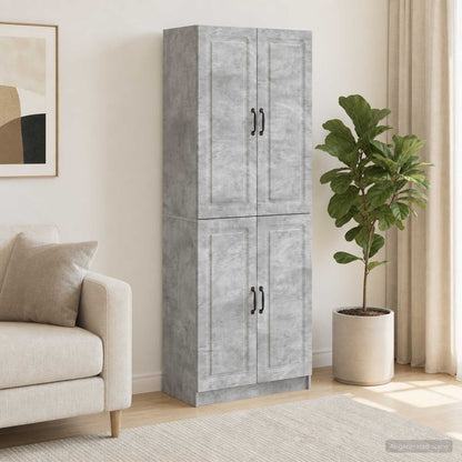 Cabinet Set 2 pcs Concrete Grey Engineered Wood