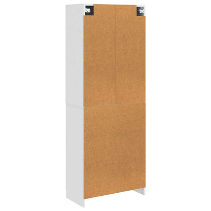 Cabinet Set 2 pcs High Gloss White Engineered Wood