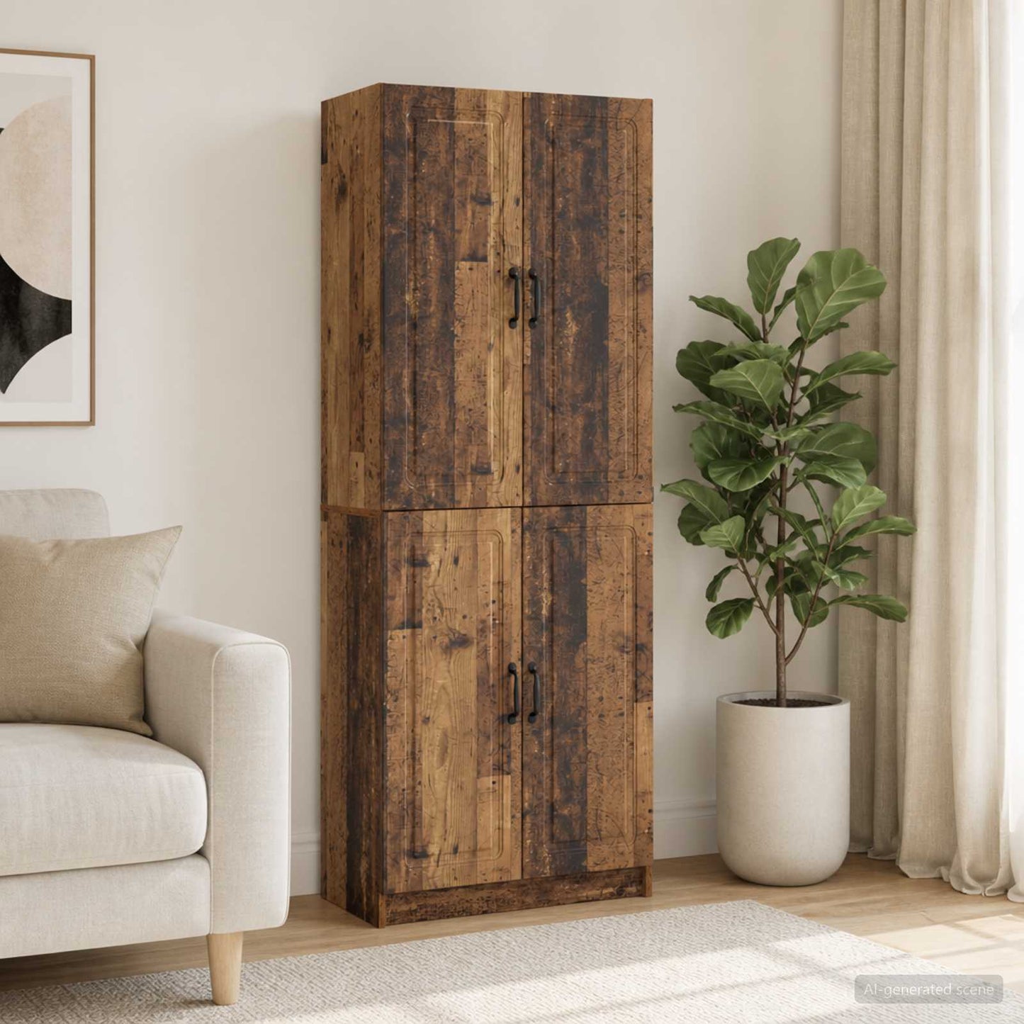 Cabinet Set 2 pcs Engineered Wood