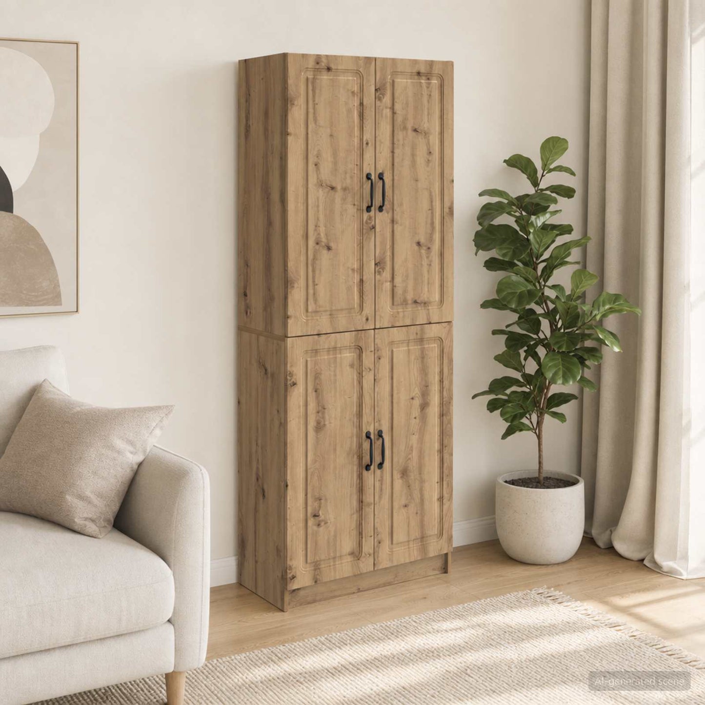 Cabinet Set 2 pcs Engineered Wood
