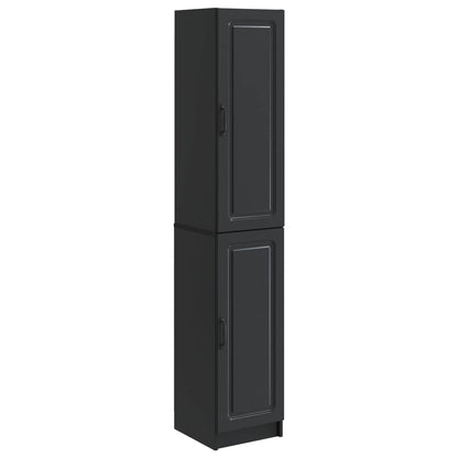 Cabinet Set 2 pcs Black Engineered Wood