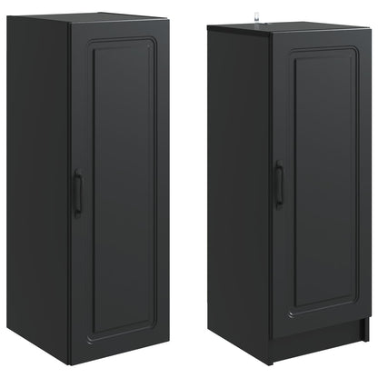 Cabinet Set 2 pcs Black Engineered Wood