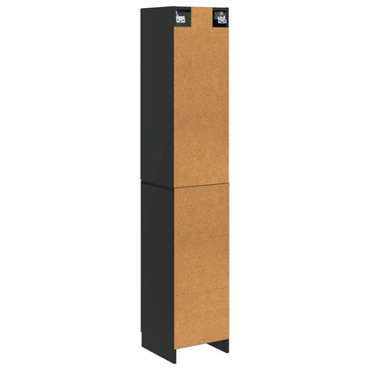 Cabinet Set 2 pcs Black Engineered Wood
