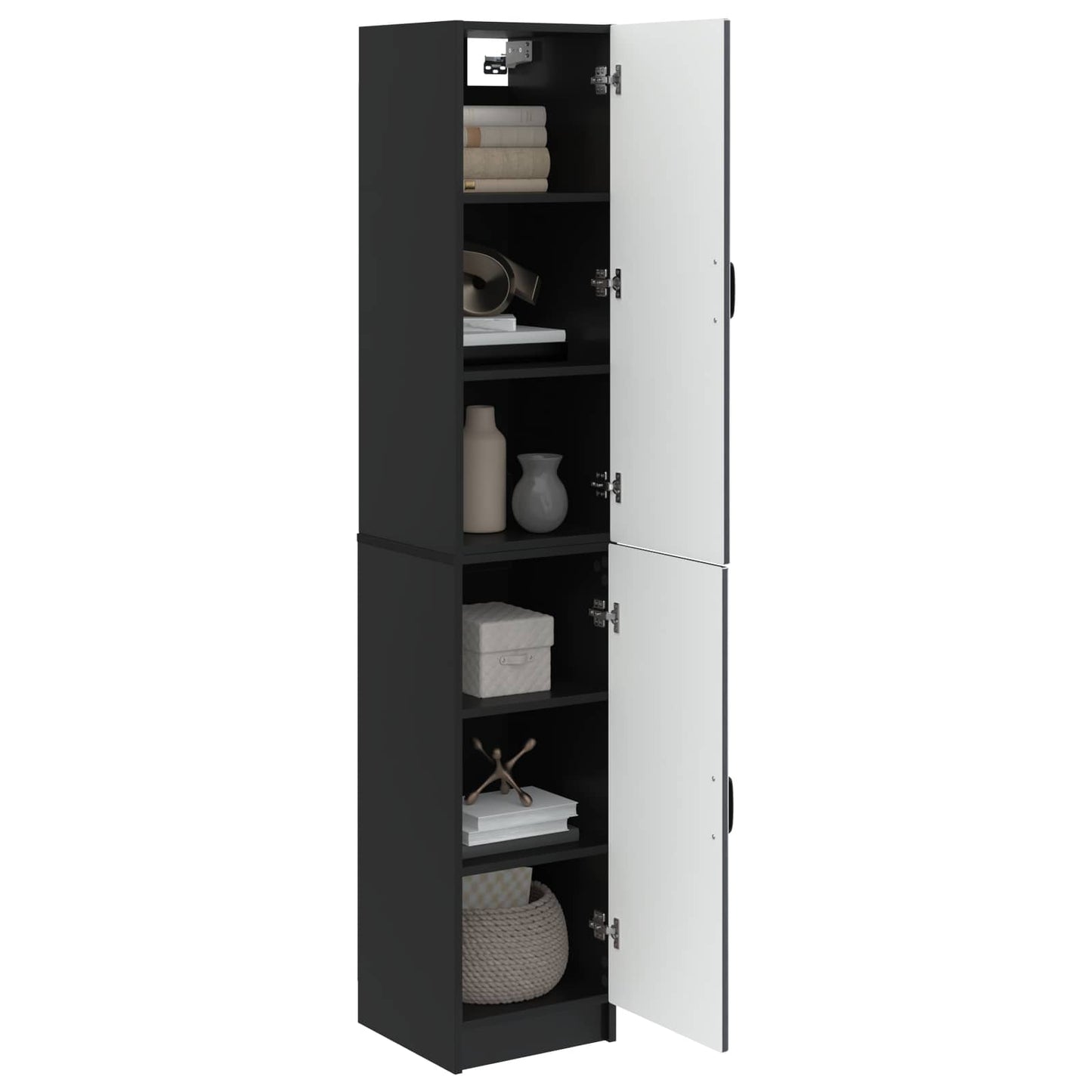Cabinet Set 2 pcs Black Engineered Wood