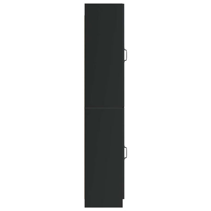 Cabinet Set 2 pcs Black Engineered Wood