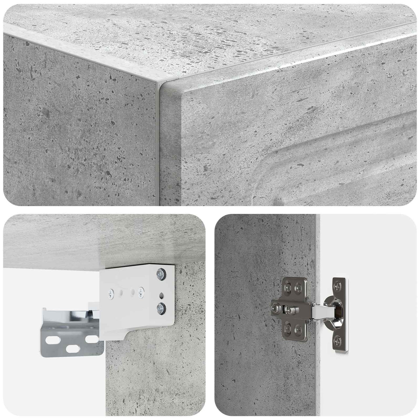 Cabinet Set 2 pcs Concrete Grey Engineered Wood