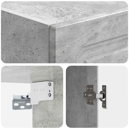 Cabinet Set 2 pcs Concrete Grey Engineered Wood