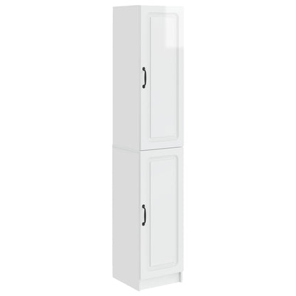 Cabinet Set 2 pcs High Gloss White Engineered Wood