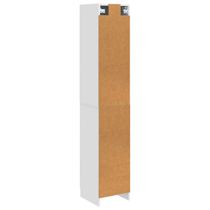 Cabinet Set 2 pcs High Gloss White Engineered Wood