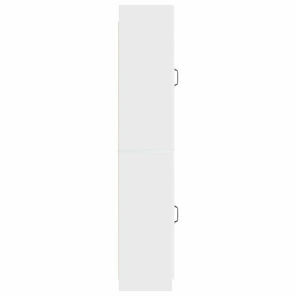 Cabinet Set 2 pcs High Gloss White Engineered Wood