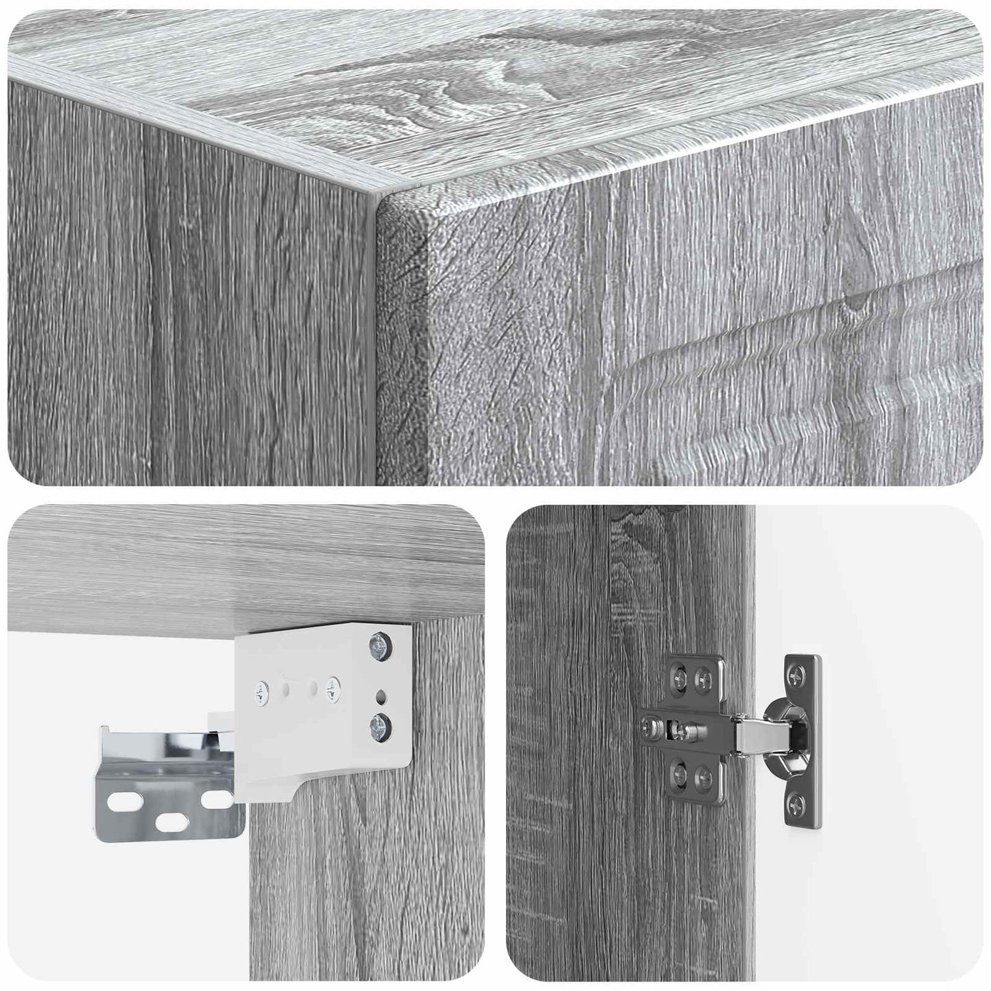 Cabinet Set 2 pcs Grey Sonoma Engineered Wood