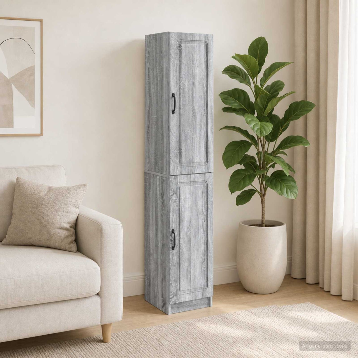 Cabinet Set 2 pcs Grey Sonoma Engineered Wood