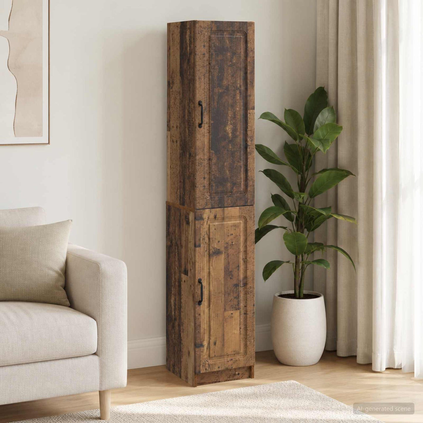 Cabinet Set 2 pcs Old Wood Engineered Wood