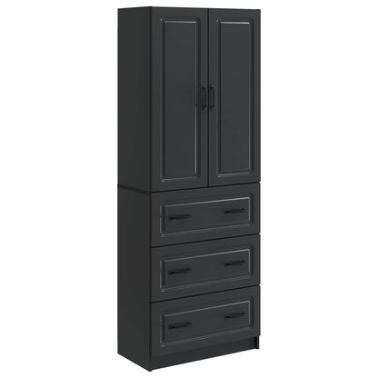 Cabinet Set 2 pcs Black 66 x 34.5 x 87 cm Engineered Wood