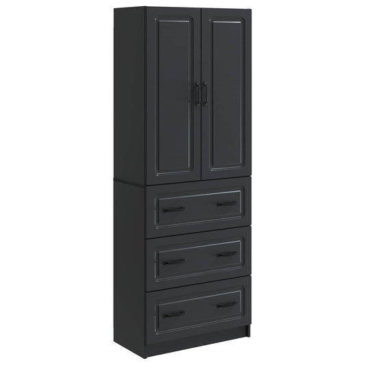 Cabinet Set 2 pcs 66 x 34.5 x 87 cm Engineered Wood Black
