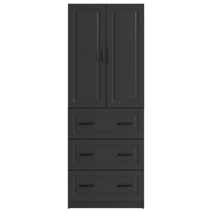Cabinet Set 2 pcs Black 66 x 34.5 x 87 cm Engineered Wood