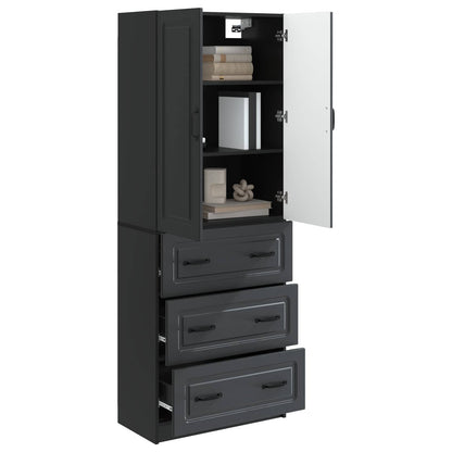 Cabinet Set 2 pcs Black 66 x 34.5 x 87 cm Engineered Wood