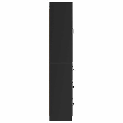 Cabinet Set 2 pcs Black 66 x 34.5 x 87 cm Engineered Wood