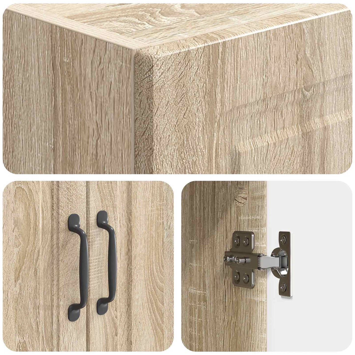 Cabinet Set 2 pcs 66 x 34.5 x 87 cm Engineered Wood Sonoma Oak