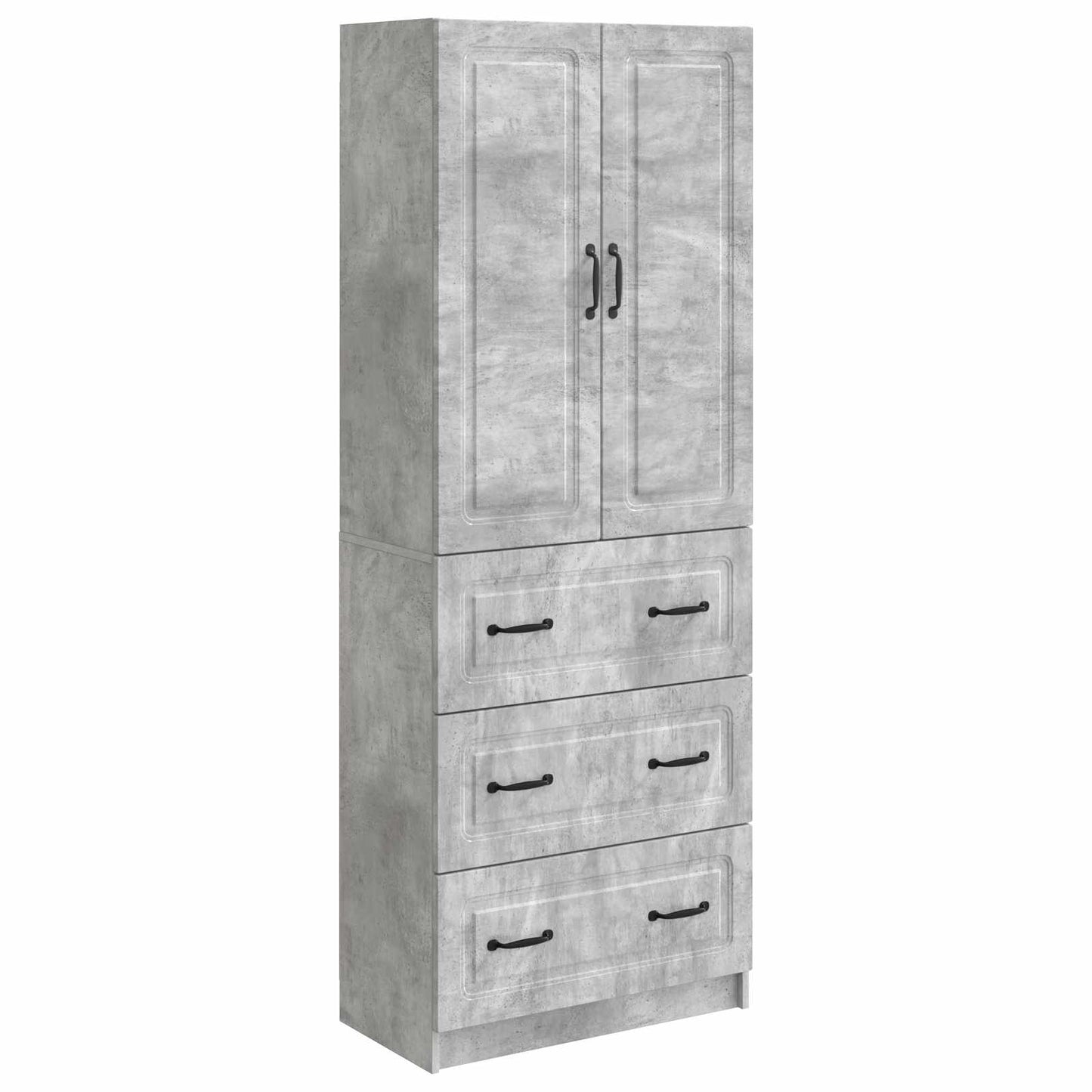 Cabinet Set 2 pcs Concrete Grey 66 x 34.5 x 87 cm