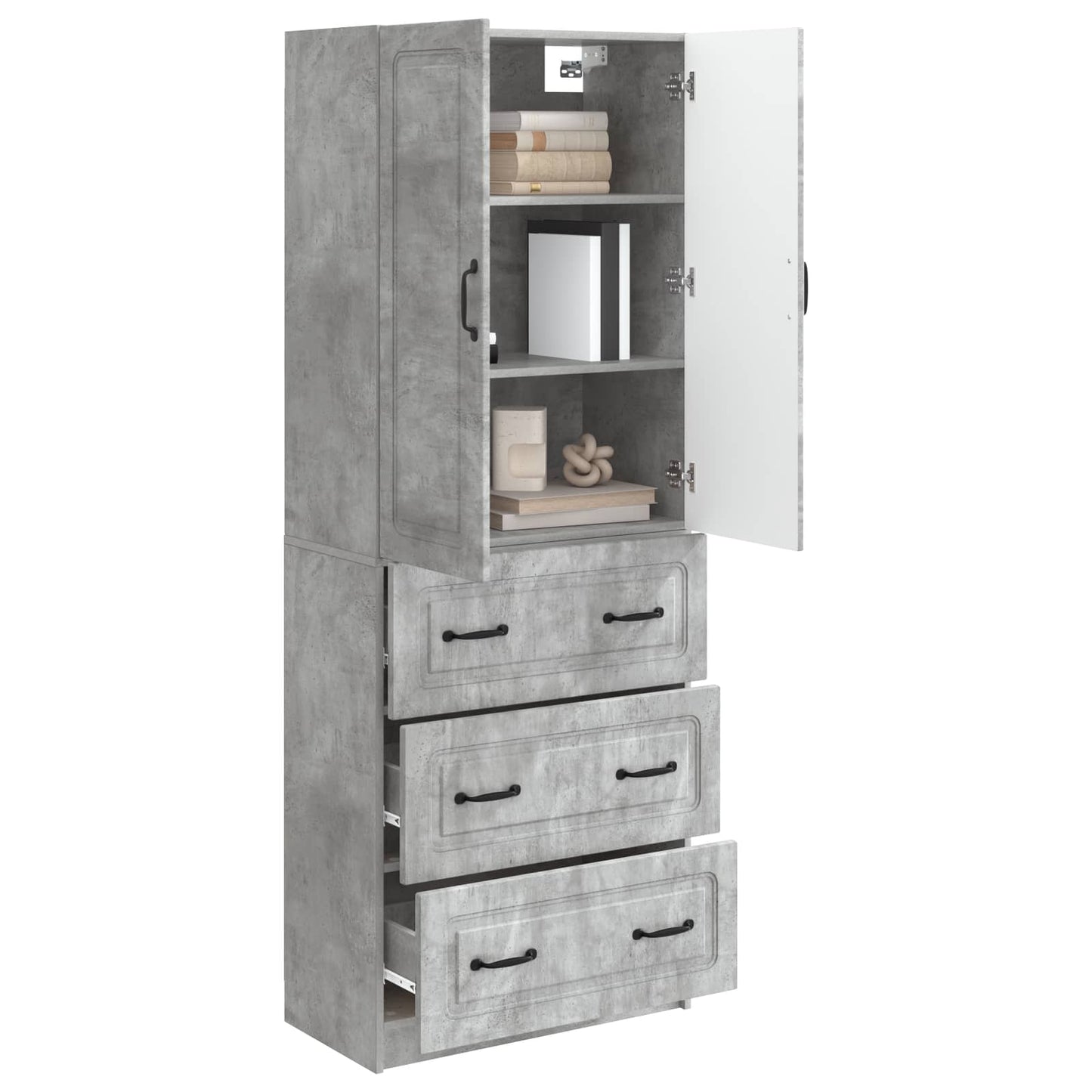Cabinet Set 2 pcs Concrete Grey 66 x 34.5 x 87 cm