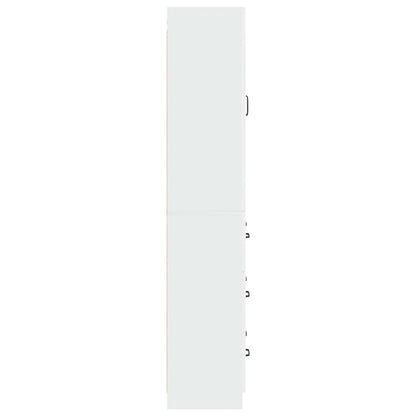 Cabinet Set 2 pcs High Gloss White 66 x 34.5 x 87 cm