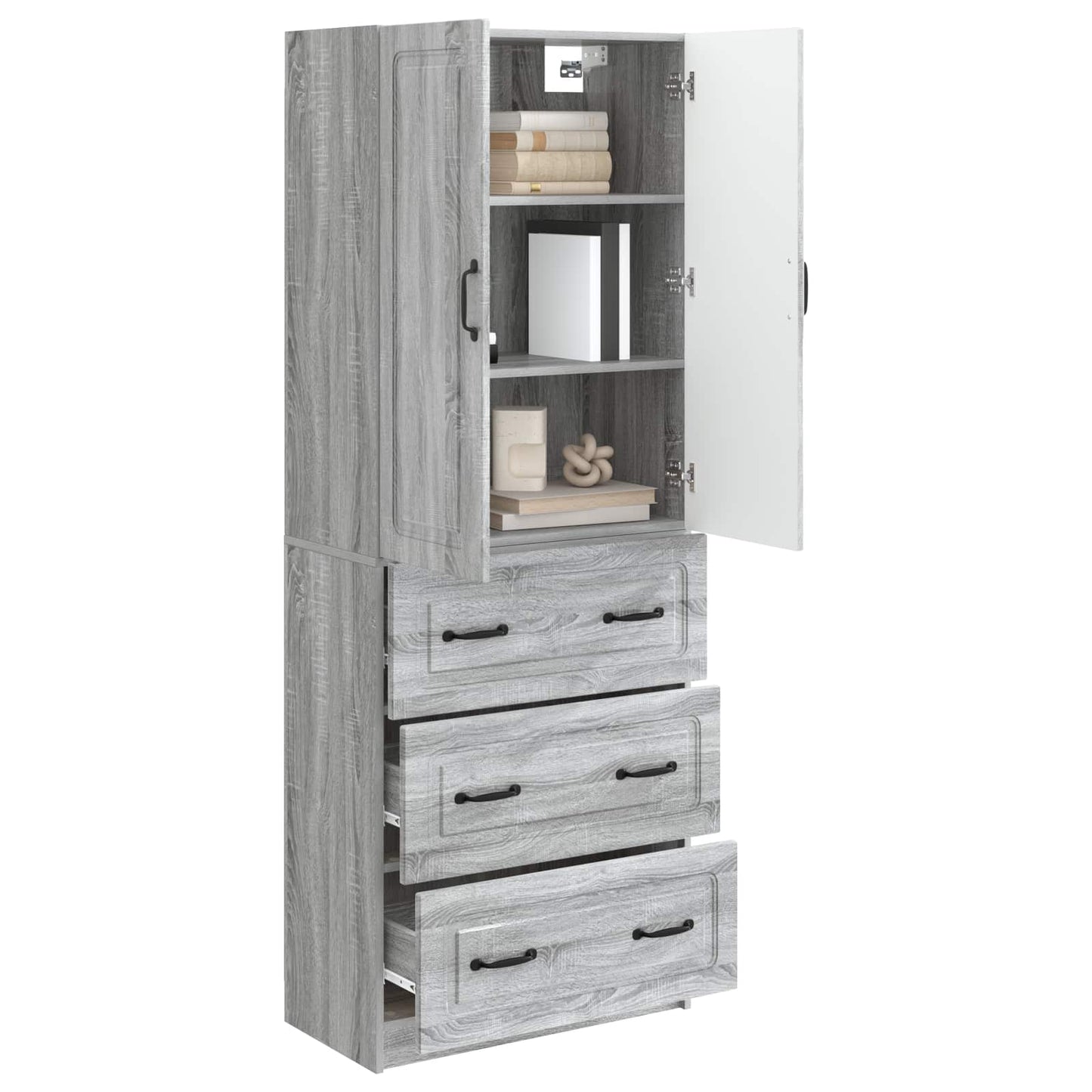 Cabinet Set 2 pcs Grey Sonoma 66 x 34.5 x 87 cm Engineered Wood