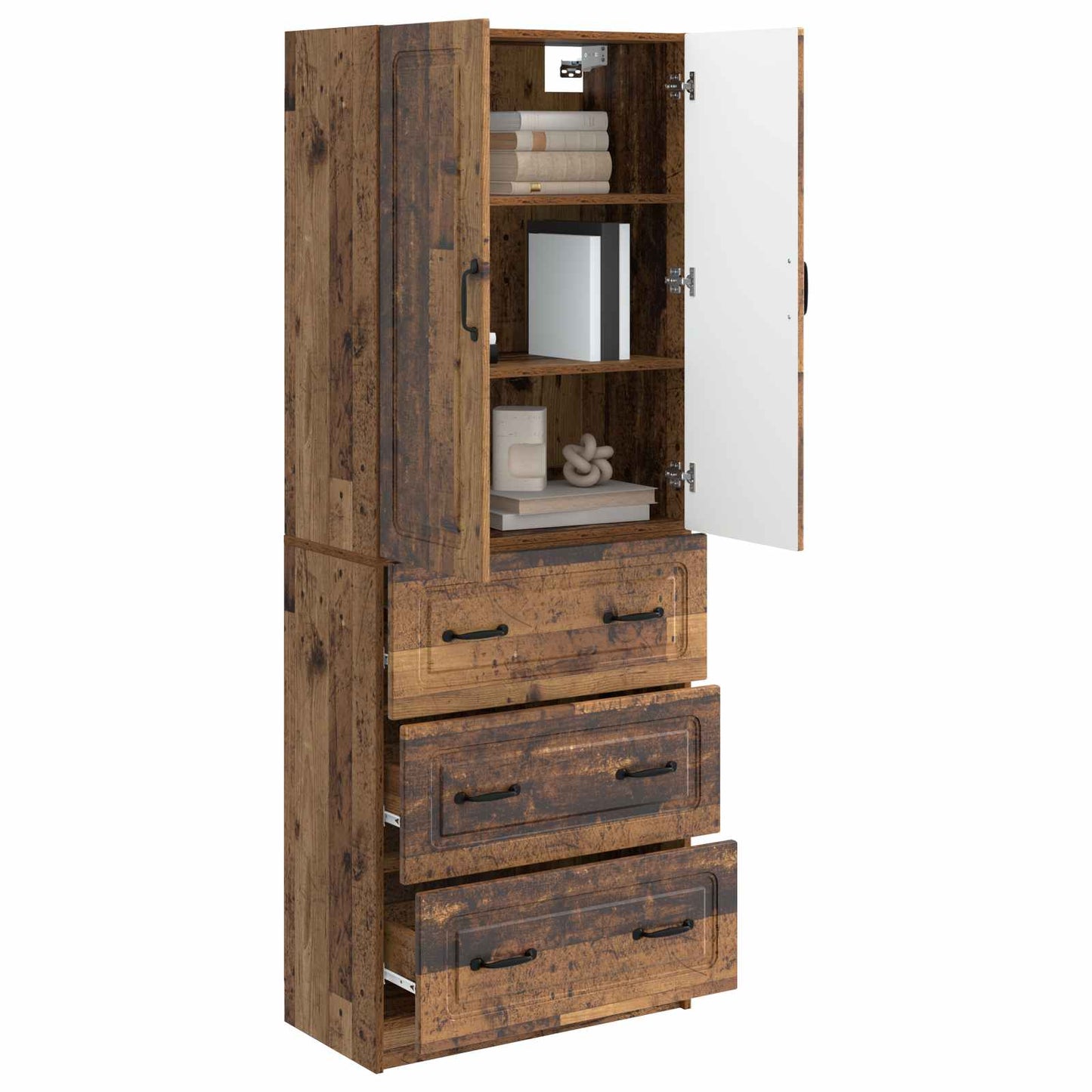 Cabinet Set 2 pcs Old Wood 66 x 34.5 x 87 cm Engineered Wood