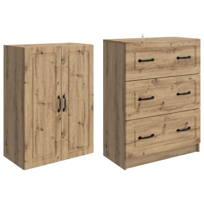Cabinet Set 2 pcs Artisan Oak 66 x 34.5 x 87 cm Engineered Wood