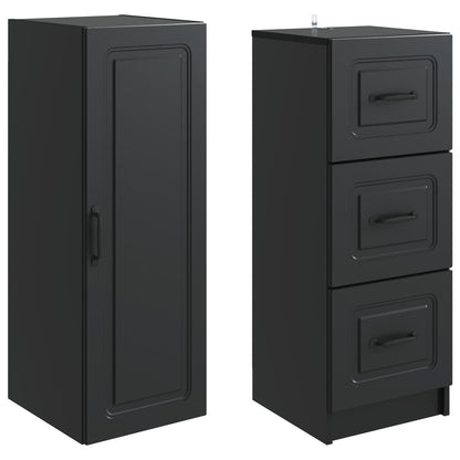 Cabinet Set 2 pcs Black 33 x 34.5 x 87 cm Engineered Wood