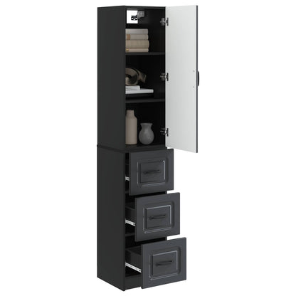 Cabinet Set 2 pcs Black 33 x 34.5 x 87 cm Engineered Wood