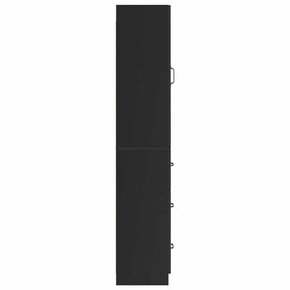 Cabinet Set 2 pcs Black 33 x 34.5 x 87 cm Engineered Wood