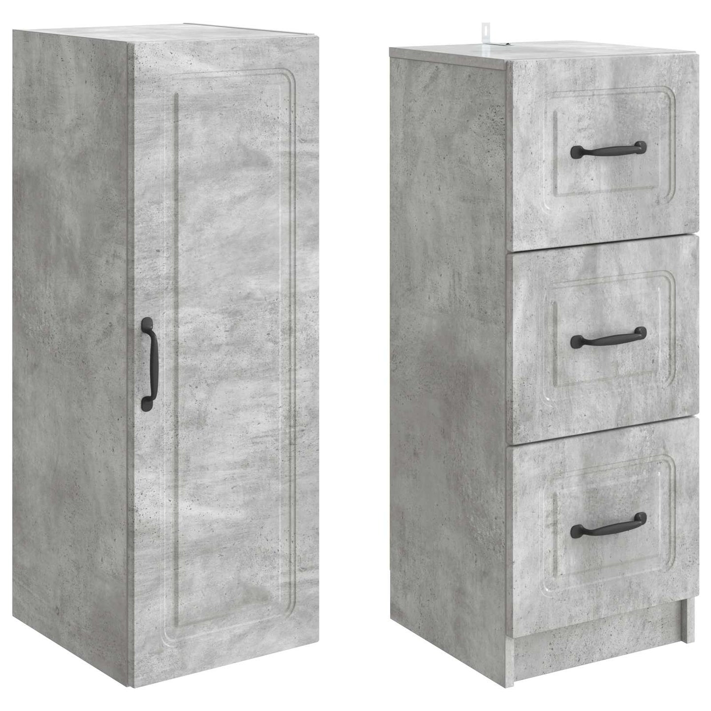 Cabinet Set 2 pcs Concrete Grey 33 x 34.5 x 87 cm