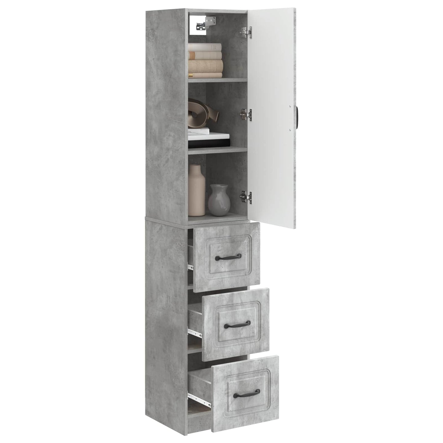 Cabinet Set 2 pcs Concrete Grey 33 x 34.5 x 87 cm