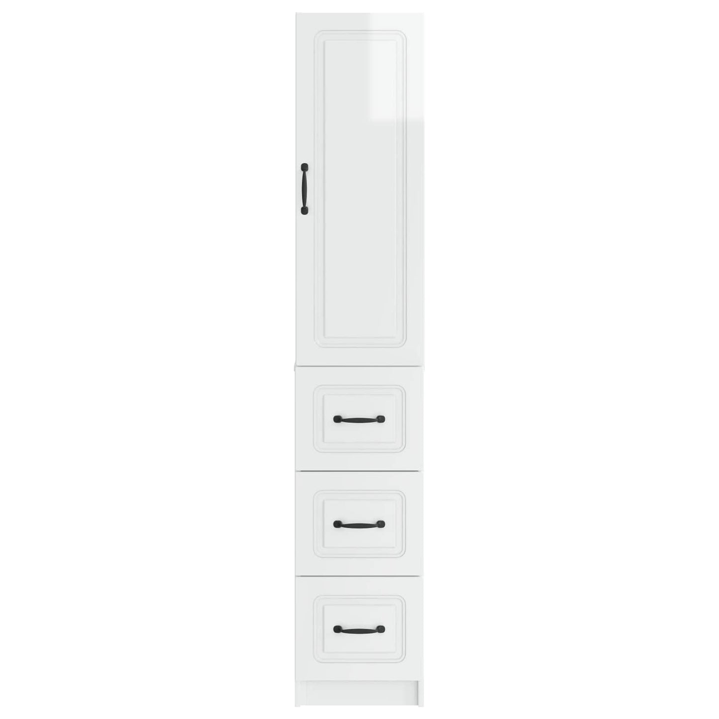 Cabinet Set 2 pcs High Gloss White 33 x 34.5 x 87 cm